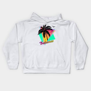 Bahamas Cool 80s Sunset Kids Hoodie